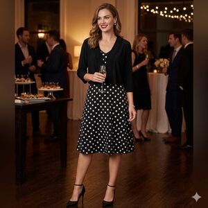 Julian Taylor NY Black 3/4 Sleeve Hook And Eye Close Silky Shrug Size 18W